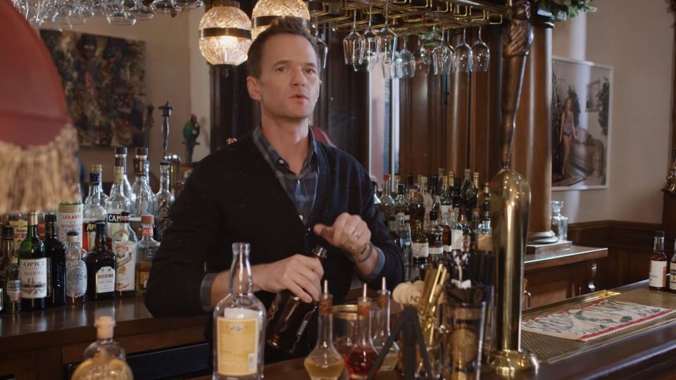  Neil Patrick Harris showed off his vintage bar in his Vogue's 73 Questions video