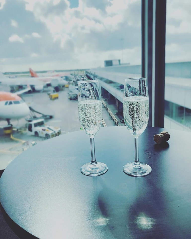  They started their travels with a glass of champagne