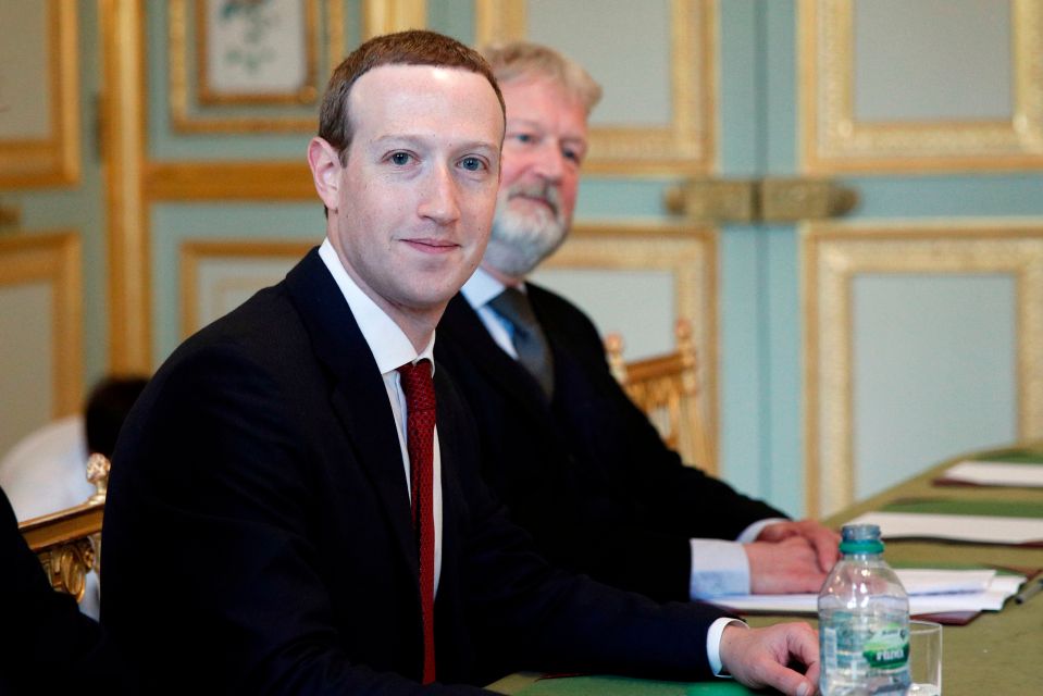  CEO and co-founder of Facebook, Mark Zuckerberg, prior to a meeting with the French President at the Elysee Palace in Paris, May 10, 2019