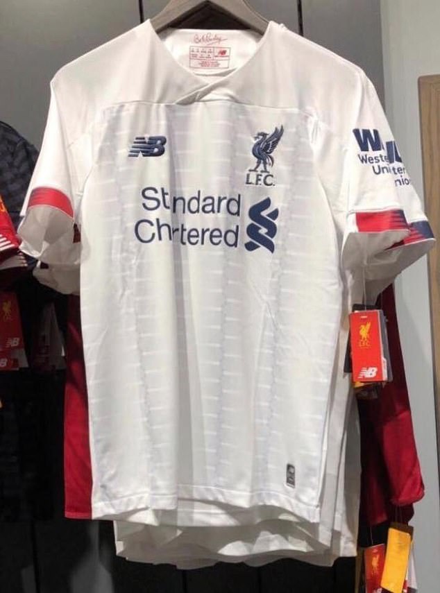  A leaked white away kit has navy detail and red accents on the sleeves