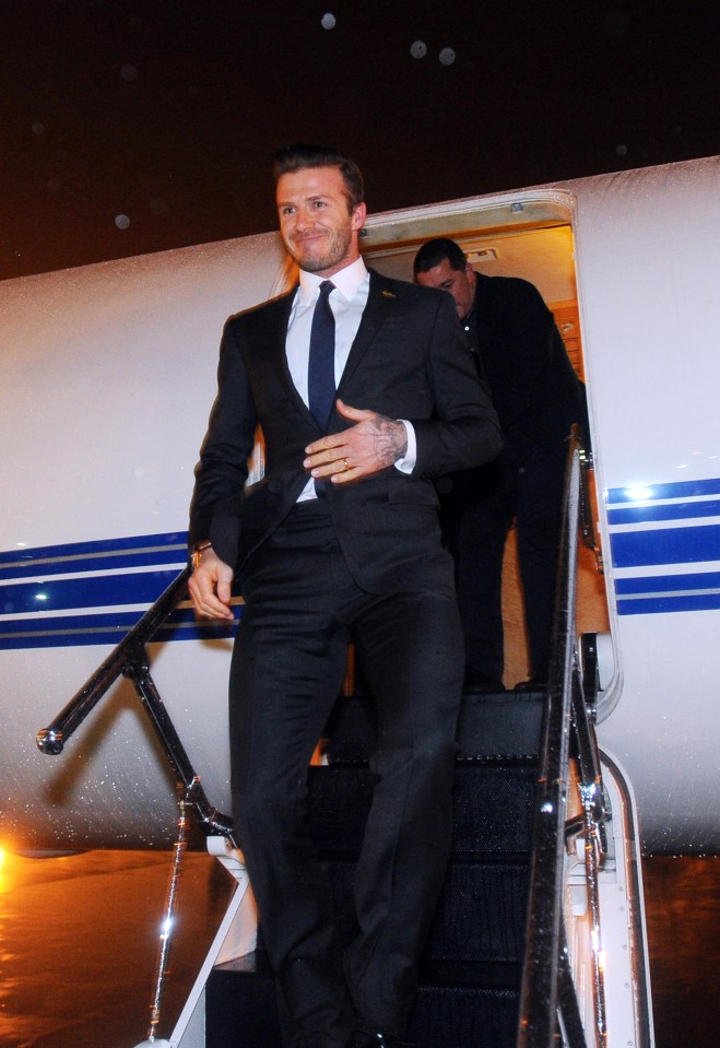  David Beckham's first-class flying has been responsible for 80,000kg of CO2