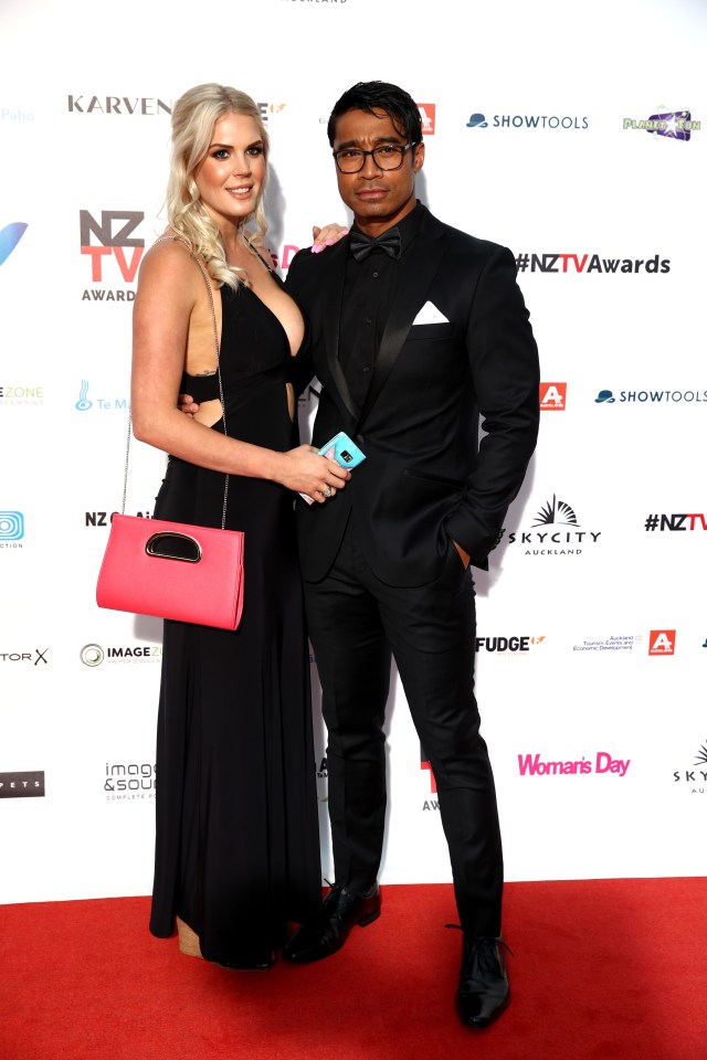  Pua Magasiva with his wife Lizz Sadler - he was found dead at his New Zealand home today