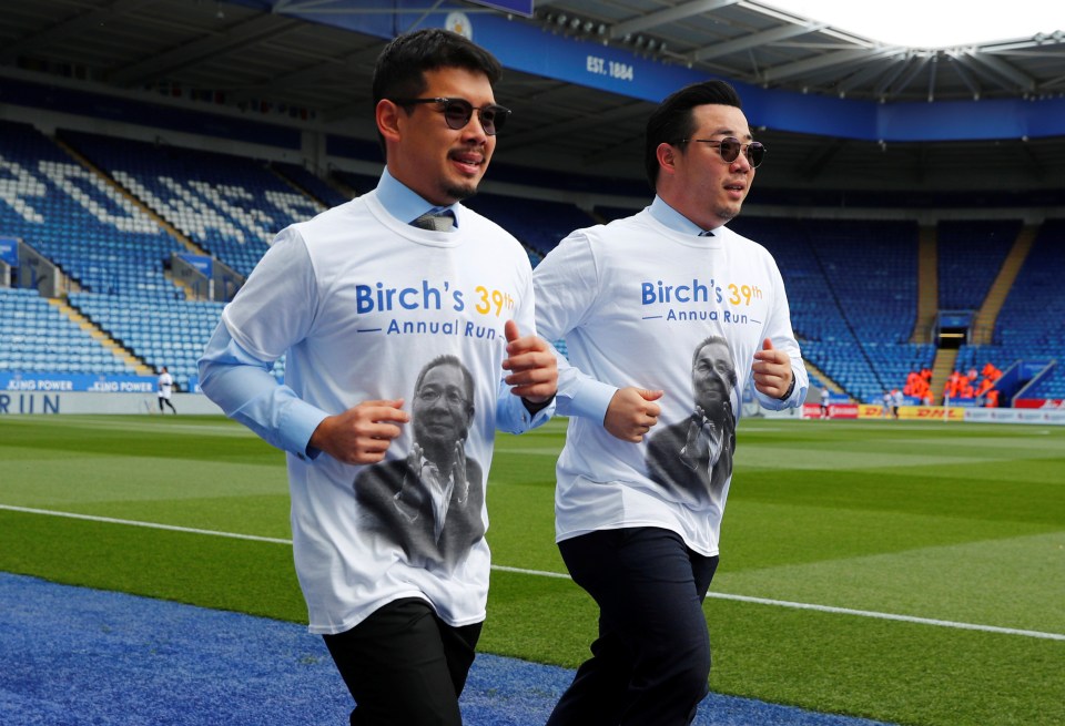  Leicester City chairman Aiyawatt Srivaddhanaprabha takes part in Alan Birchenall's 39th annual end of season charity run to support The Vichai Srivaddhanaprabha Foundation before their match with Chelsea