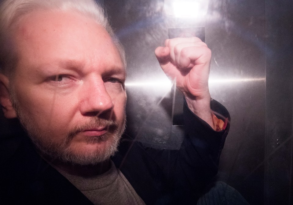  Assange seen in a prison van in May 2019