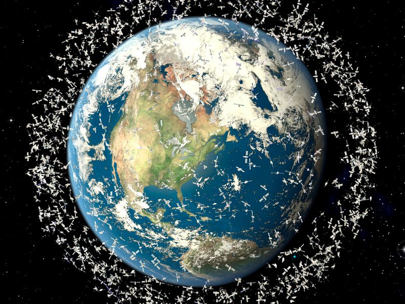 Space junk threatens to clog up Earth’s orbit (artist impression)