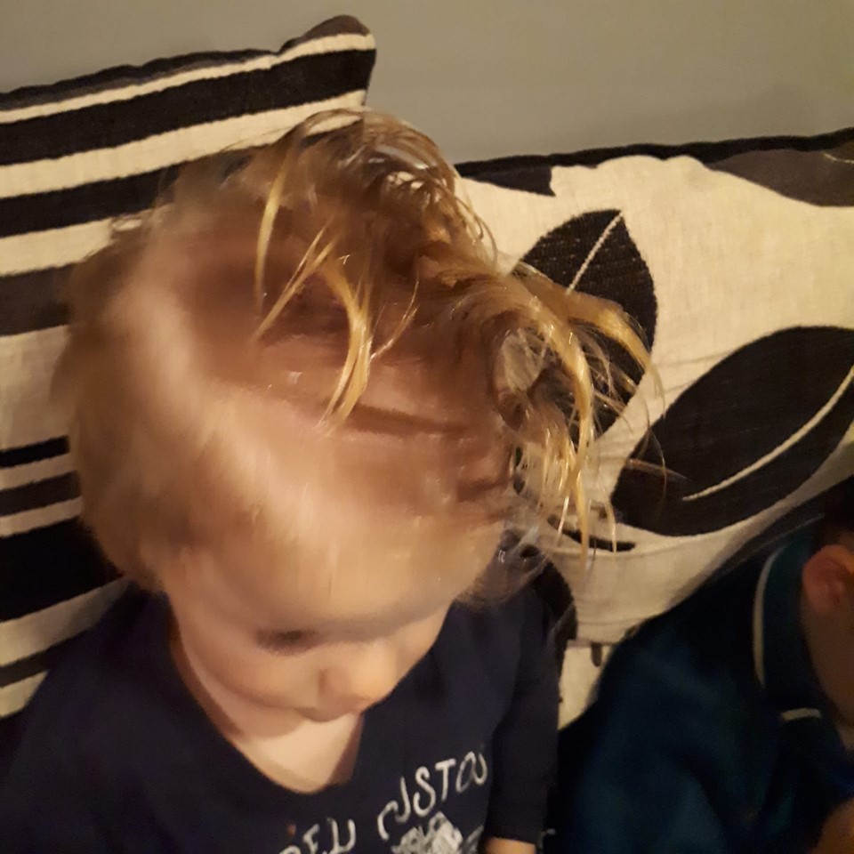  The mum applied coconut oil to her son's hair and combed it out over 40 minutes