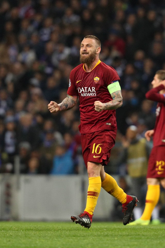 De Rossi has appeared 615 times for the Serie A giants