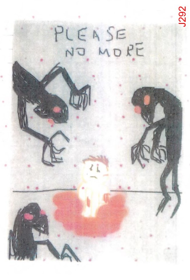  This is one of the sketches drawn by Carl Beech to show people some of the "horrific abuse" he suffered as a child