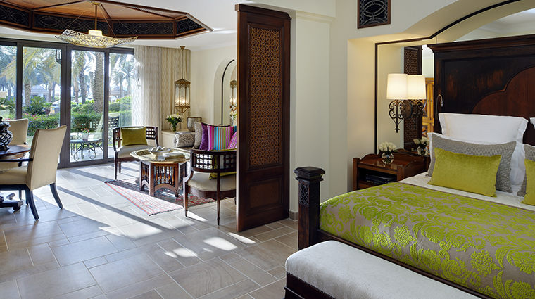 The interior is reminiscent of Morocco with palm-trees and lanterns scattered throughout