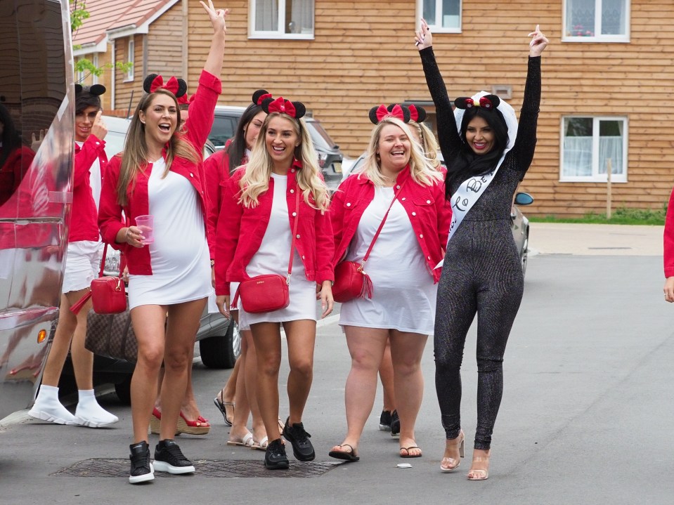 Ahead of her upcoming nuptials to fellow Love Island star Nathan Massey, Cara boarded a party bus with her friends who were all wearing matching outfits including Disney ears