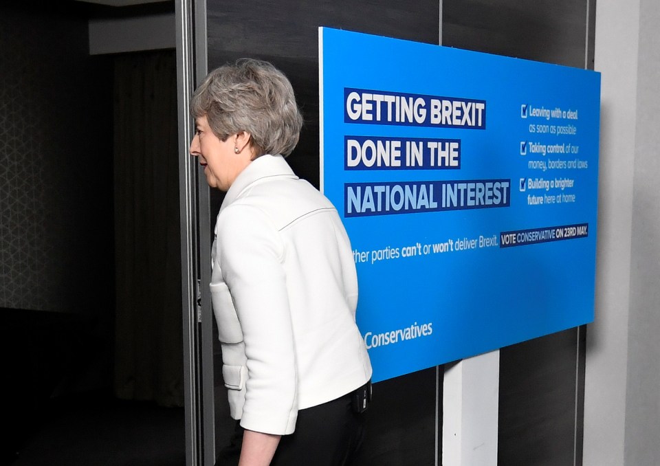  Mrs May leaving the stage in Bristol this morning