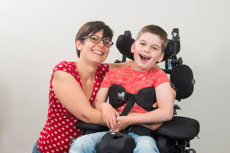  Vickey Kowal with her son Ollie, who has a rare condition which means his muscles can become paralysed at any time