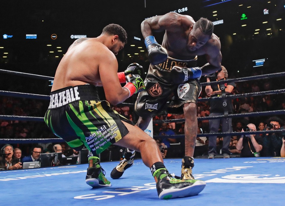  Wilder had hurt the challenger initially with a right hand before Breazeale fired back with his own