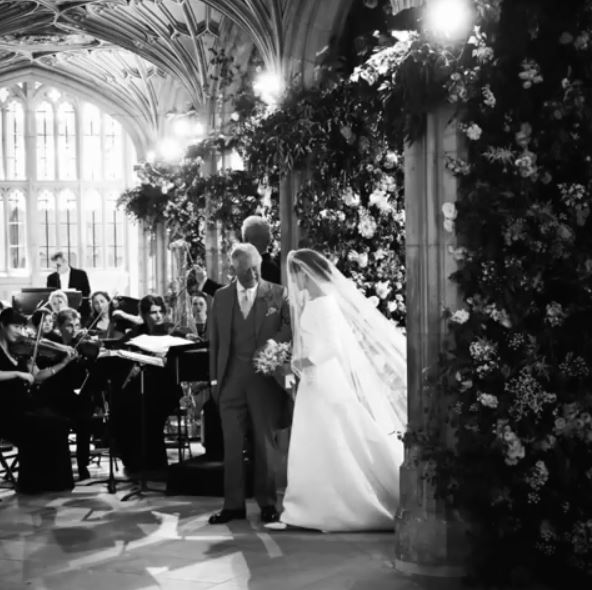  Meghan walking up the aisle with Prince Charles