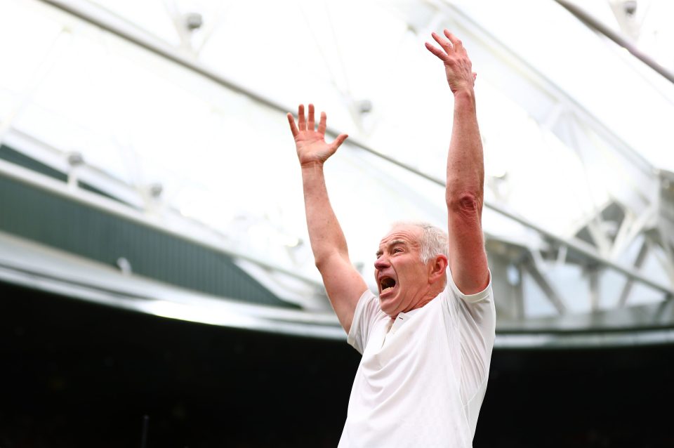  McEnroe wound up the crowd with some trademark antics