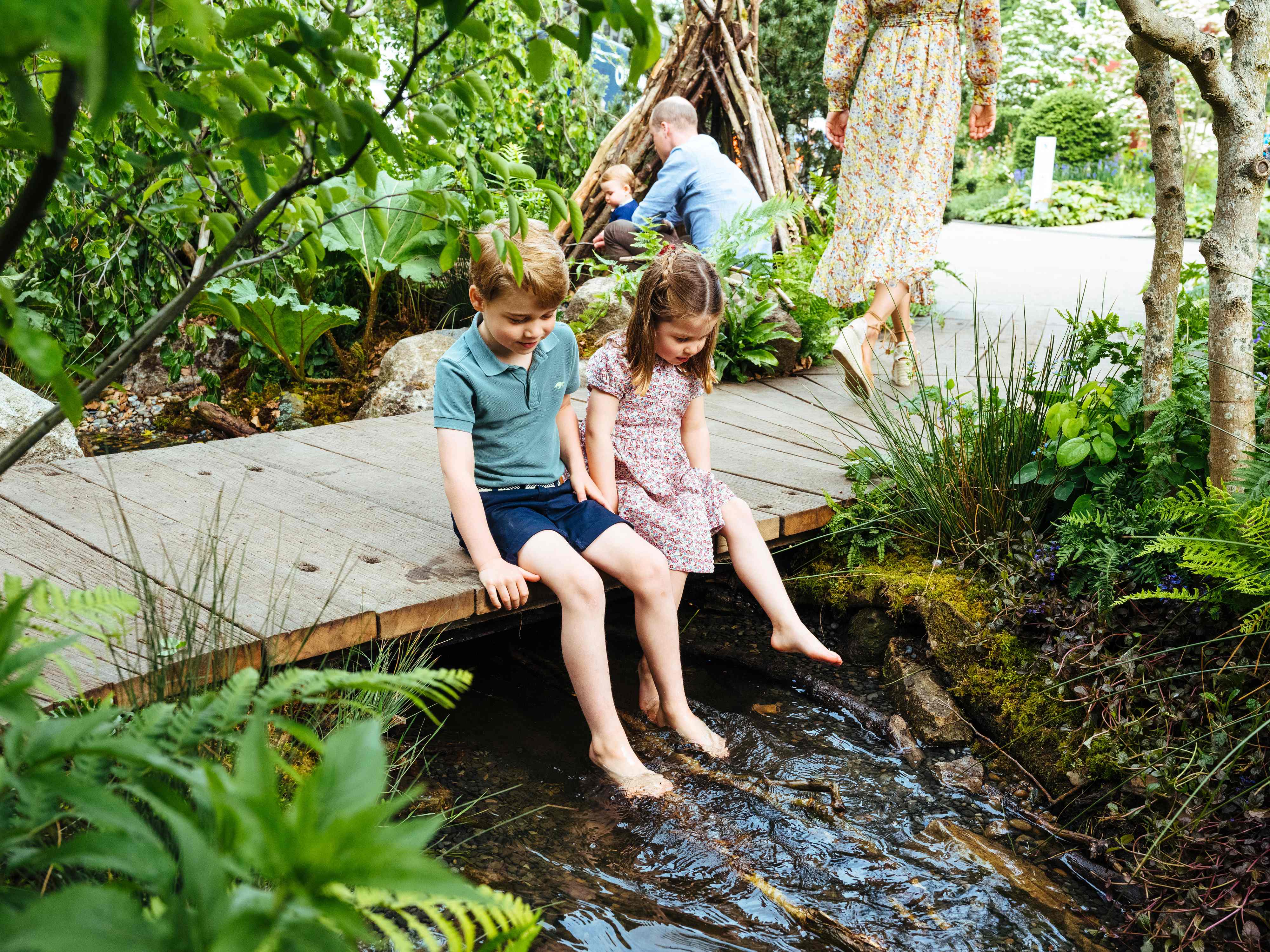  Prince George and Princess Charlotte visited Kate Middleton's garden at the Chelsea Flower Show earlier this week - but snuck back in for another visit this morning