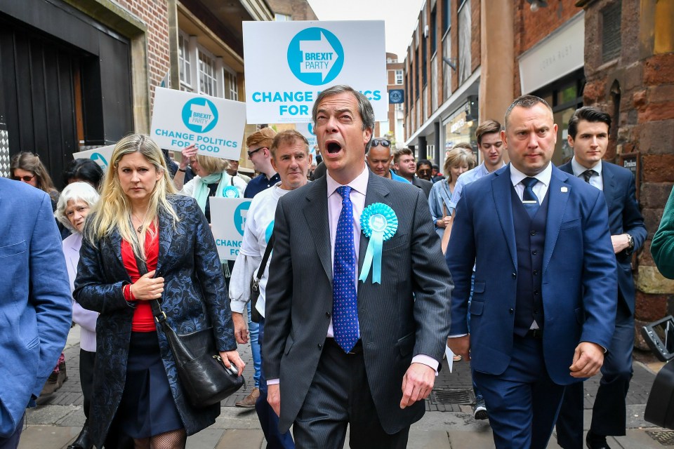  Nigel Farage, pictured today, has hit out at Boris Johnson over Brexit