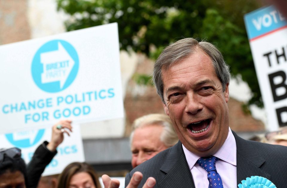  The Brexit Party boss is on course to come top in the Euro elections