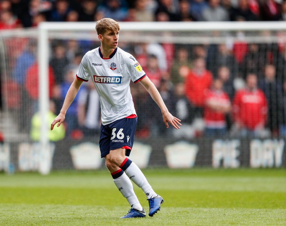  Harry Brockbank broke into the Bolton first team this season