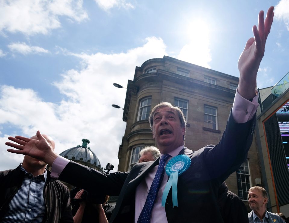  Nigel Farage recently vowed to topple Theresa May and Jeremy Corbyn in a political revolution