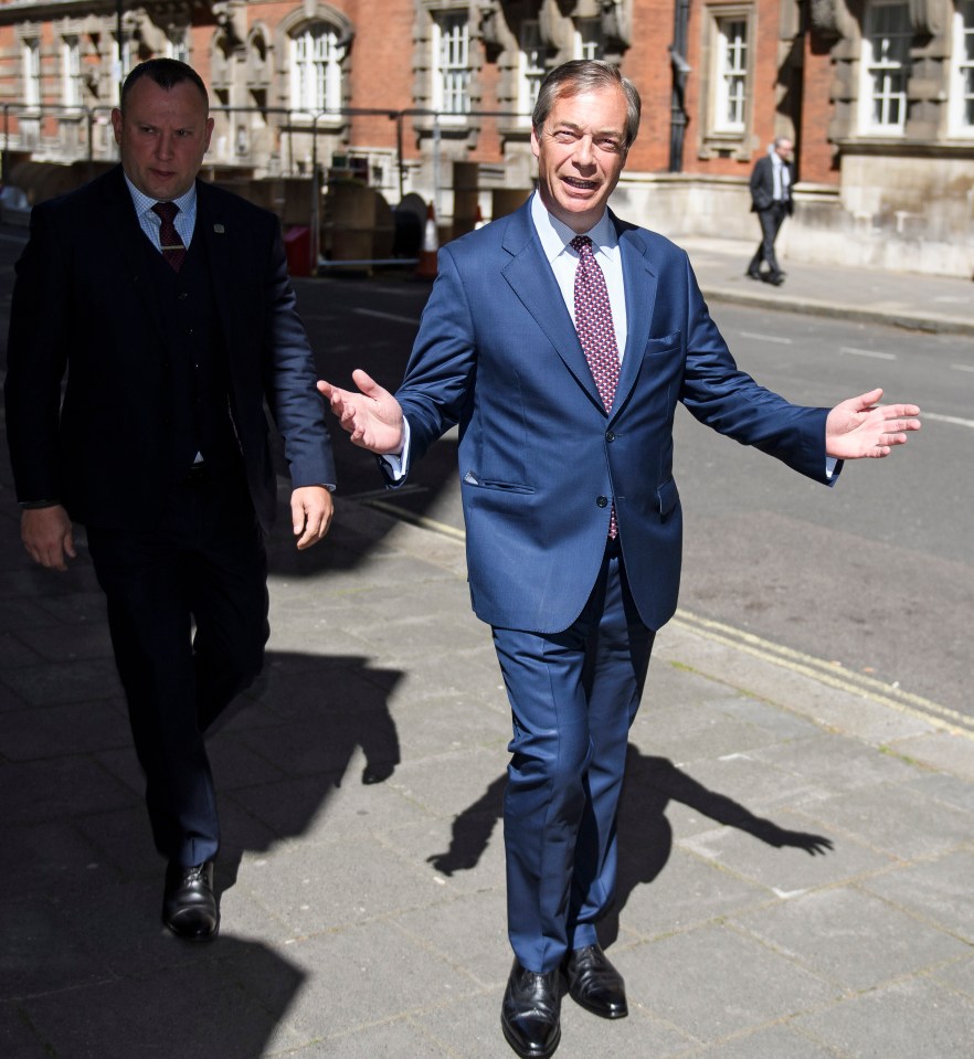  Nigel Farage pictured in Westminster today