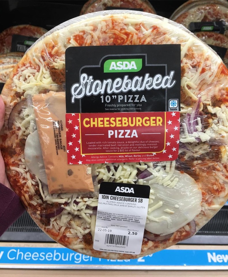  Asda has launched a cheeseburger pizza for £2.50