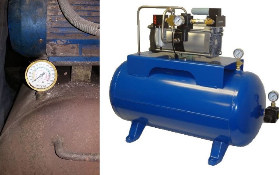  Doctors included an image of part of the air compressor which caused the injuries, left, and a stock image