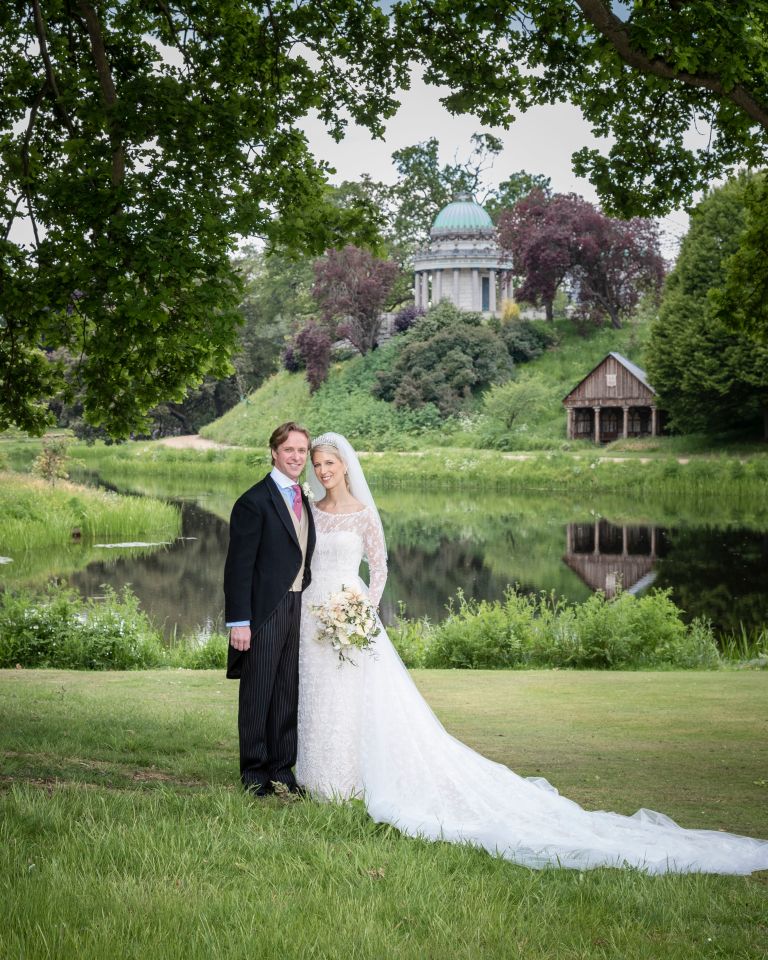 Lady Gabriella Windsor married her long-term boyfriend Thomas Kingston- with the newlyweds seen posing in front of Meghan and Harry's home