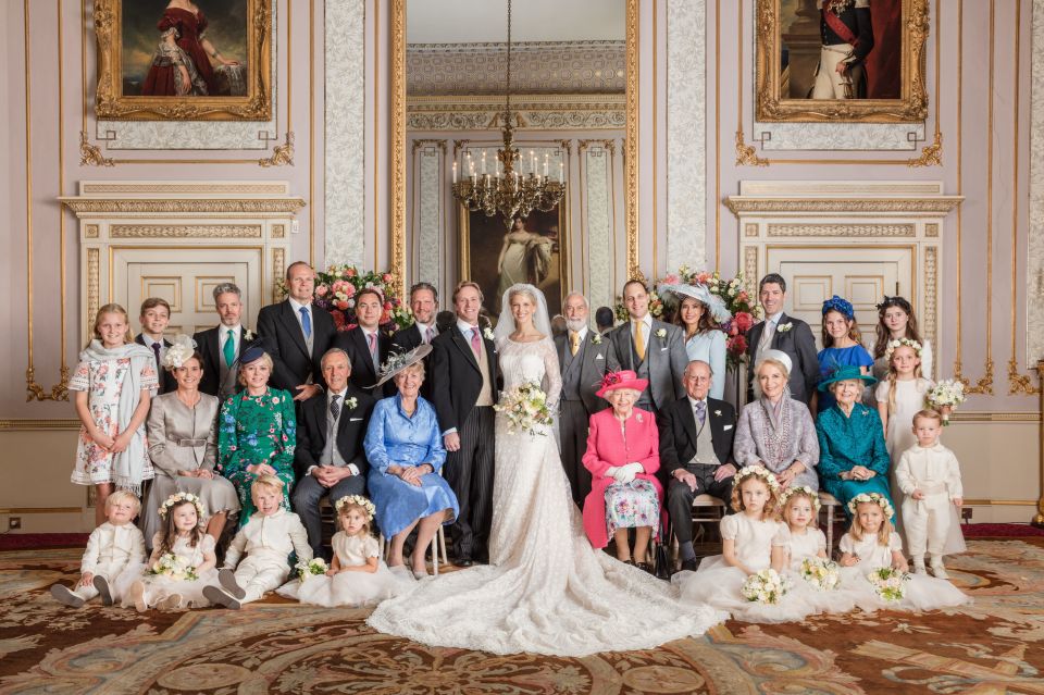 Lady Gabriella Windsor poses with the Royal Family at her wedding