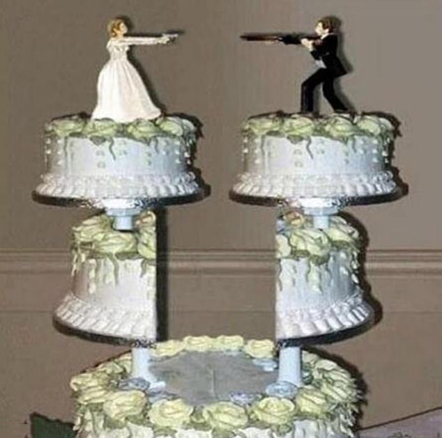  This comical cake may have missed the mark when it came to the theme of love