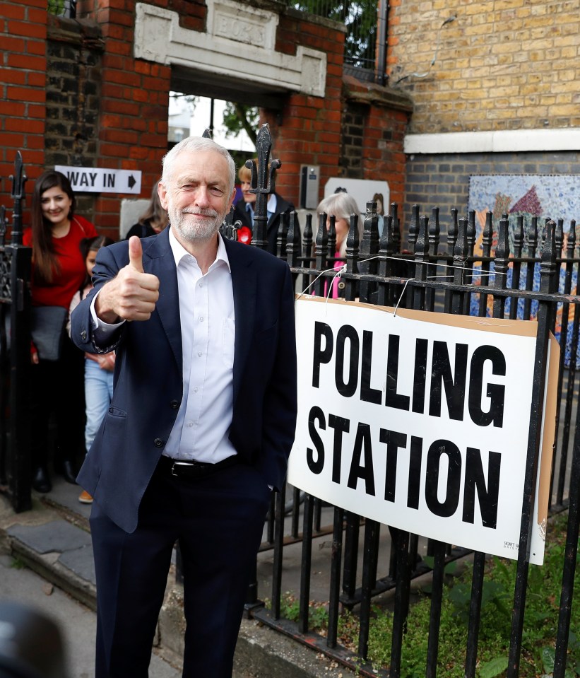  Labour leader Jeremy Corbyn was spotted outside his polling station in Islington, north London