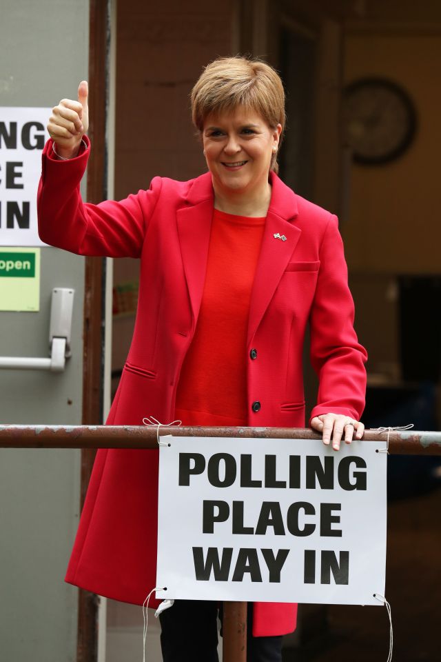  Nicola Sturgeon voting in Scotland this morning