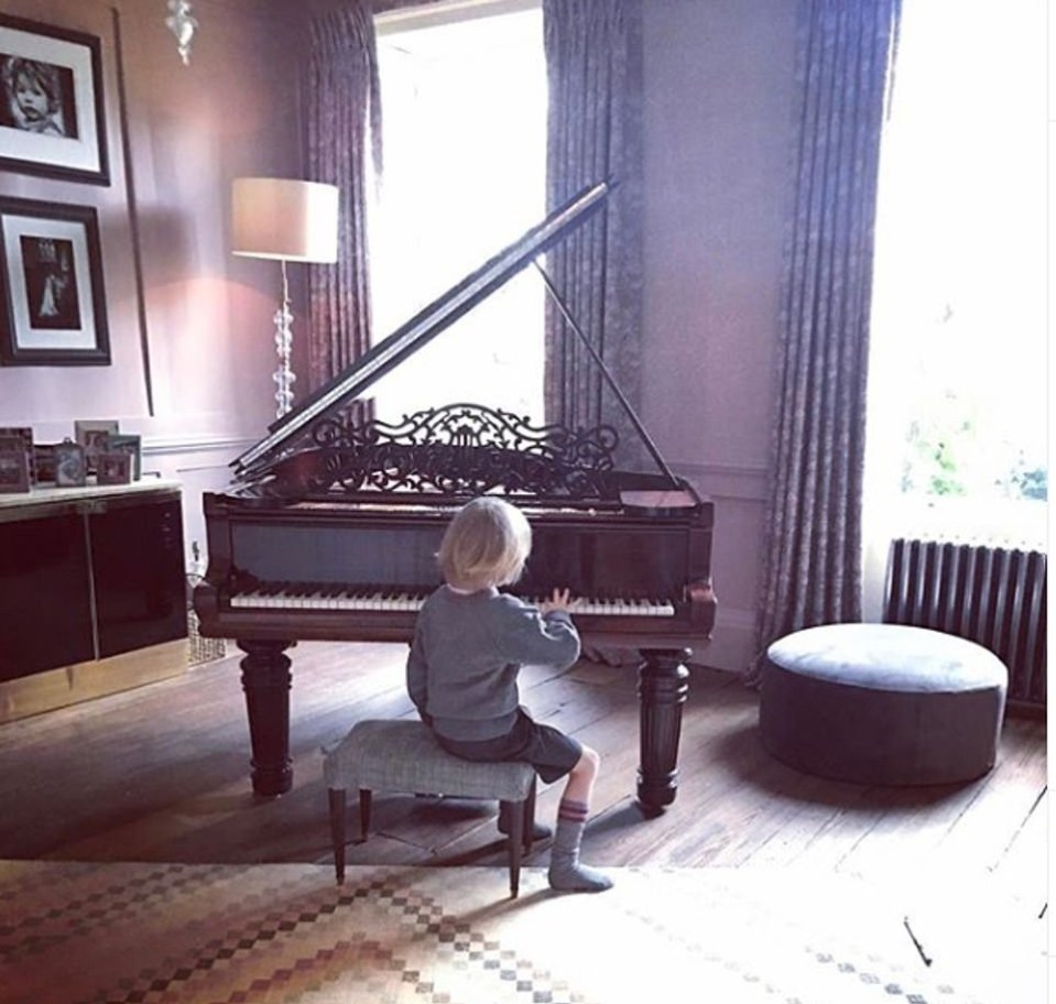  The house also has a grand piano where the Oliver kids can learn to play music