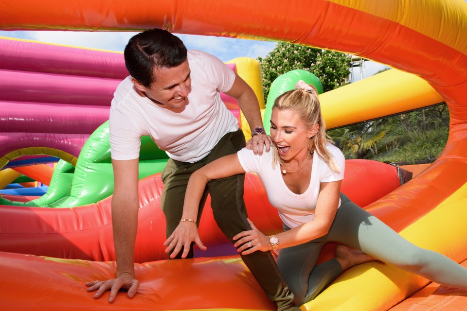  They put themselves through their paces on the giant inflatable that was a hit with families on the day