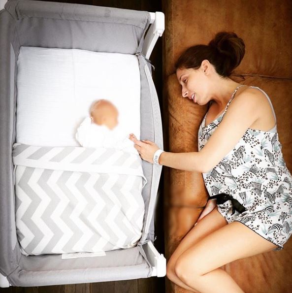  Stacey Solomon recently shared a sweet picture lying next to her newborn son