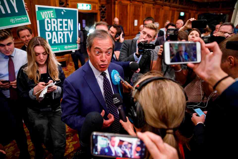  Farage said his Brexit Party could storm to victory in a General Election