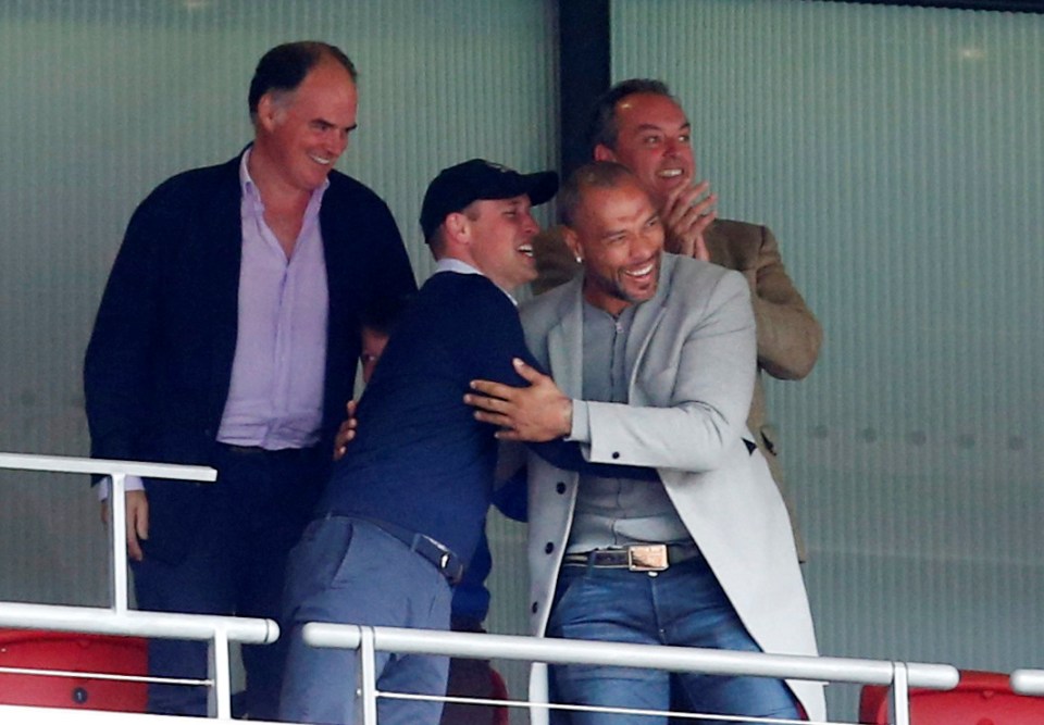  The unlikely friends were celebrating Aston Villa taking the lead over Derby