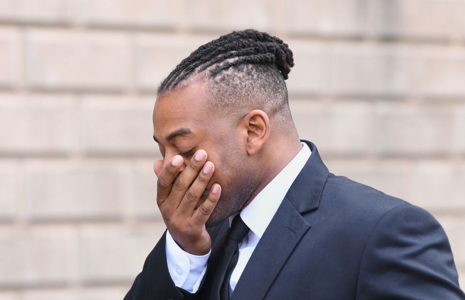  JLS star Oritse Williams looked emotional after being cleared of rape