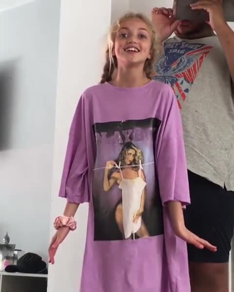  Katie Price's daughter Princess, 11, wore a Playboy cover t-shirt as she sang to the camera in her mum's latest social media post