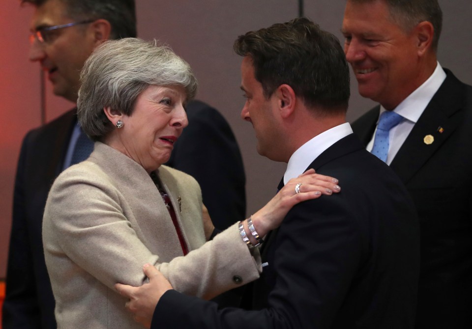  The PM talking to Luxembourg's Xavier Bettel at the summit