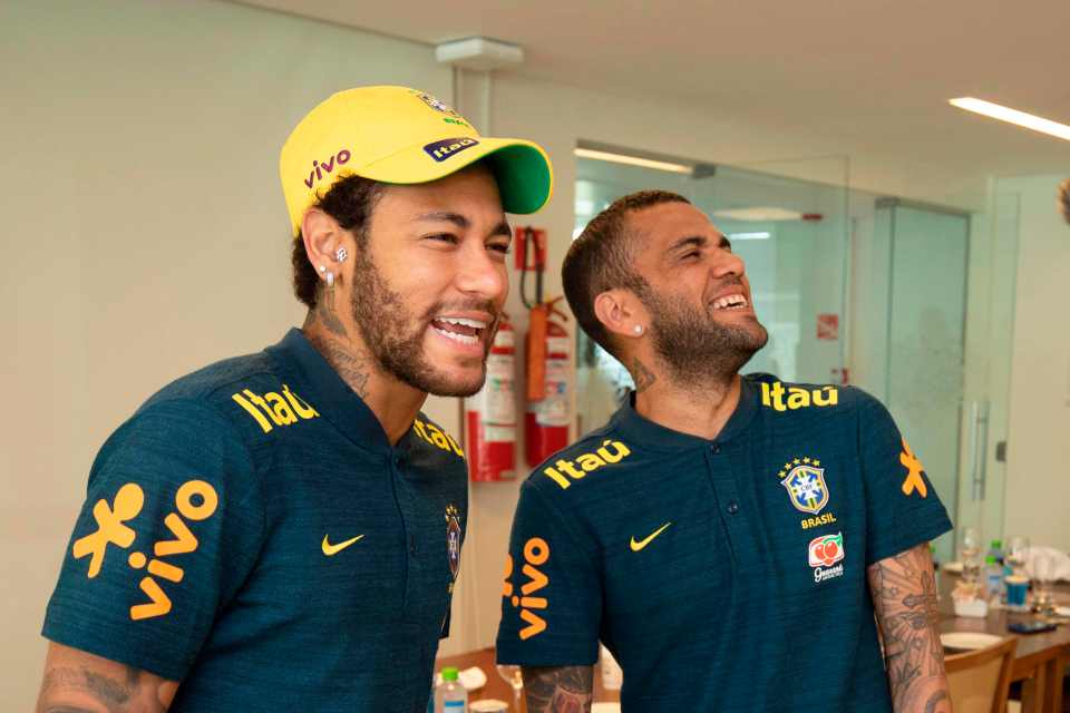  Neymar had earlier been goofing around with pal Dani Alves