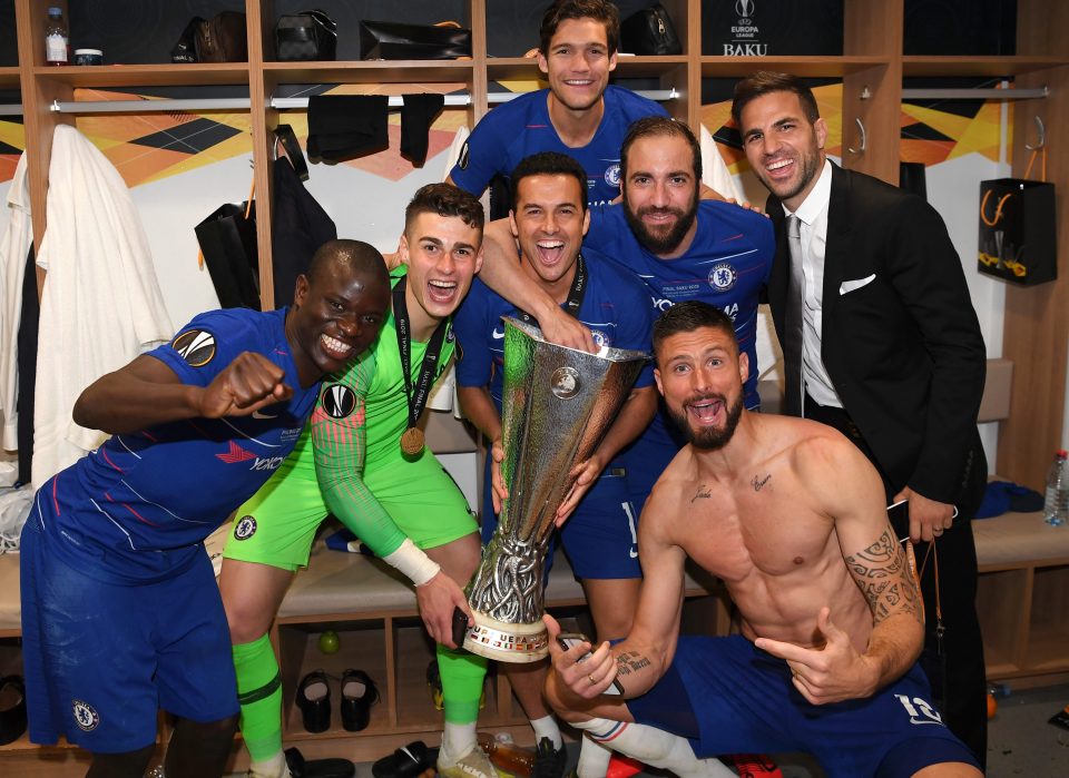  Olivier Giroud, right, was at the forefront of most of the celebrations after seeing off his old club