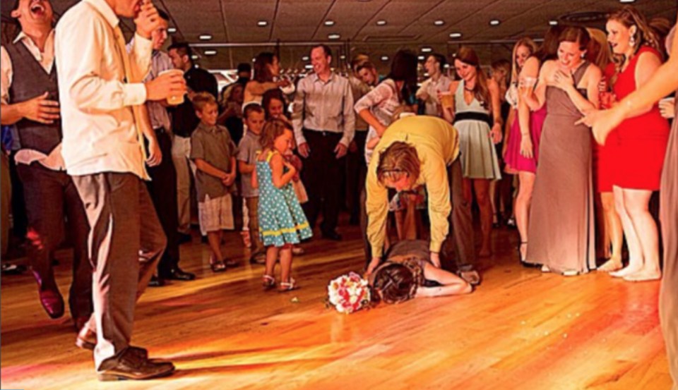  This wedding even had a casualty as a guest fell to the ground