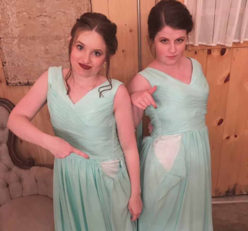  These bridesmaids showed off the rips and tears they suffered in the pursuit