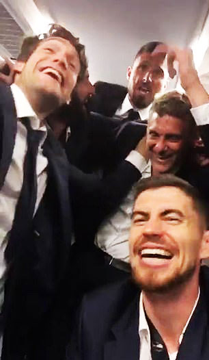  Chelsea's players couldn't hide their delight after thumping Arsenal in Baku