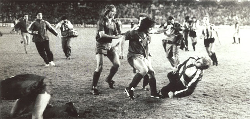  1984: A difficult spell at Barca comes to an end after Maradona loses his temper in the cup final, headbutting, elbowing and kneeing rival players, sparking a mass brawl in which dozens of people are injured