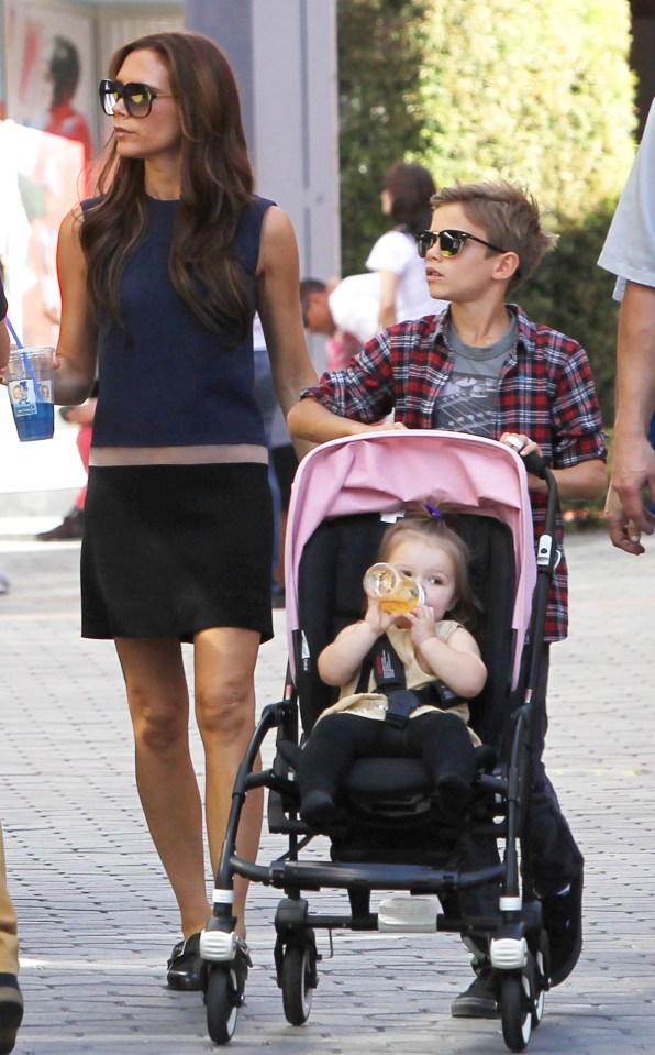 Victoria Beckham is a fan of the Bugaboo, seen with daughter Harper and son Romeo