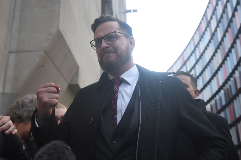  Jodie Chesney's dad Peter celebrating outside the Old Bailey today