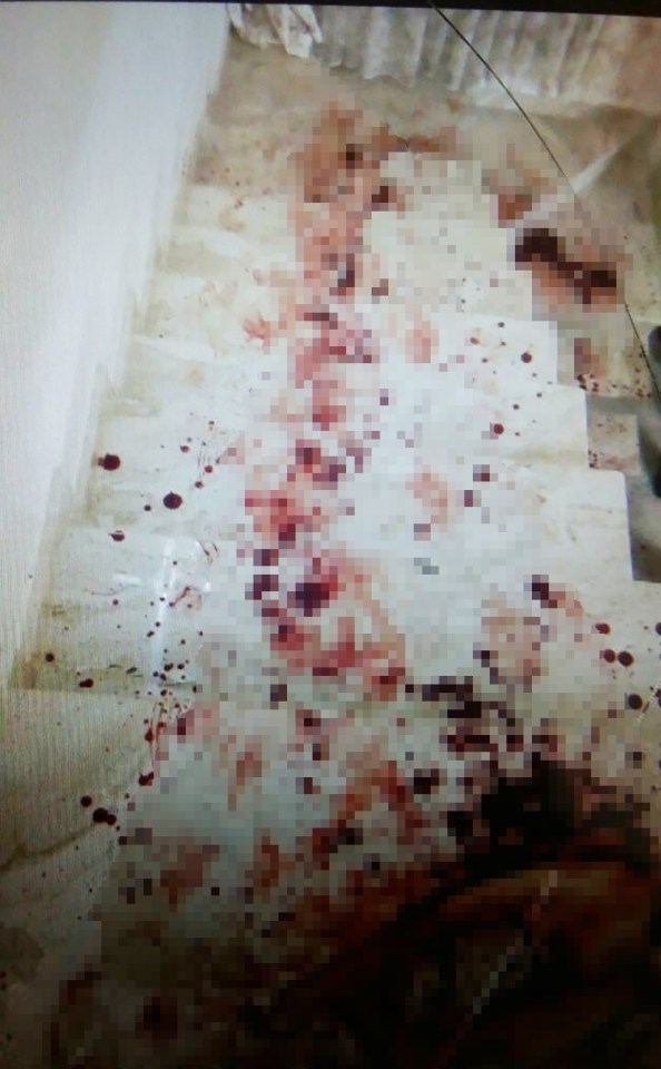 The house was found to be covered in blood