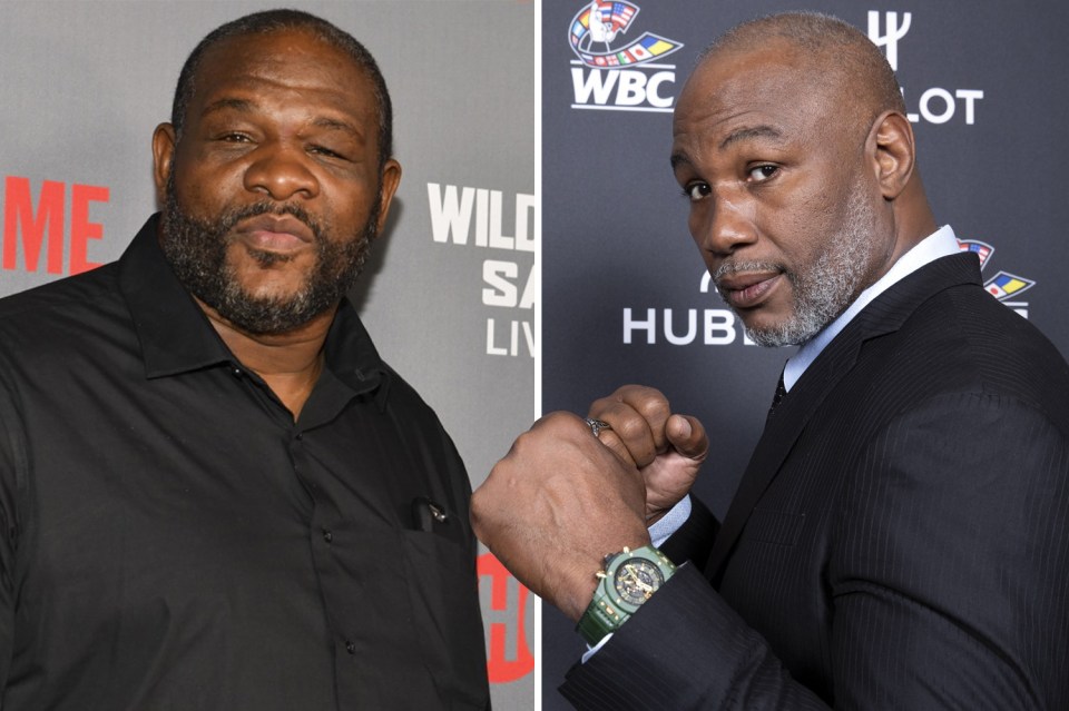  Lennox Lewis, right, revealed he almost slapped rival Riddick Bowe at the Wilder vs Fury weigh in